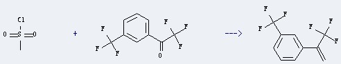 The Ethanone,2,2,2-trifluoro-1-[3-(trifluoromethyl)phenyl]- could react with methanesulfonyl chloride to obtain the 1-trifluoromethyl-3-(1-trifluoromethyl-vinyl)-benzene